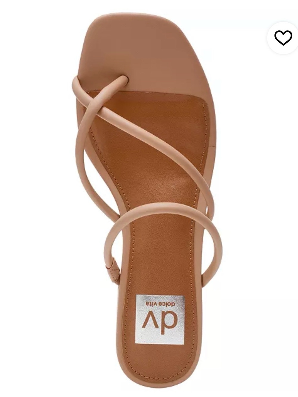 DV by Dolce Vita Nude/Tan Minimalist Strappy Square-Toe Sandal